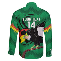 Custom Bolivia Football Family Matching Off Shoulder Short Dress and Hawaiian Shirt Andean Condor Vamo La Verde