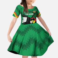 Custom Bolivia Football Kid Short Sleeve Dress Andean Condor Vamo La Verde