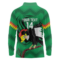 Custom Bolivia Football Long Sleeve Polo Shirt Andean Condor Vamo La Verde