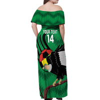 Custom Bolivia Football Off Shoulder Maxi Dress Andean Condor Vamo La Verde