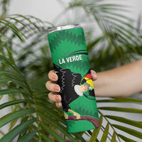 Custom Bolivia Football Skinny Tumbler Andean Condor Vamo La Verde