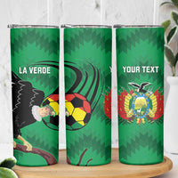 Custom Bolivia Football Skinny Tumbler Andean Condor Vamo La Verde