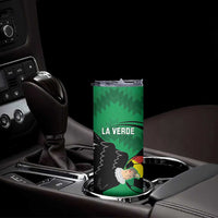Custom Bolivia Football Skinny Tumbler Andean Condor Vamo La Verde