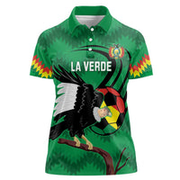 Custom Bolivia Football Women Polo Shirt Andean Condor Vamo La Verde