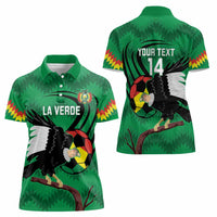 Custom Bolivia Football Women Polo Shirt Andean Condor Vamo La Verde