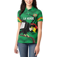 Custom Bolivia Football Women Polo Shirt Andean Condor Vamo La Verde