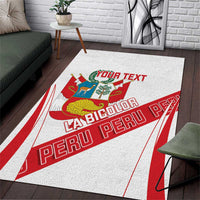 Custom Peru Football Area Rug La Bicolor Coat Of Arms Style