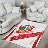Custom Peru Football Area Rug La Bicolor Coat Of Arms Style
