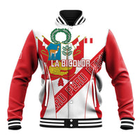 Custom Peru Football Baseball Jacket La Bicolor Coat Of Arms Style
