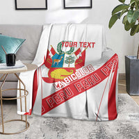 Custom Peru Football Blanket La Bicolor Coat Of Arms Style