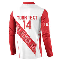 Custom Peru Football Button Sweatshirt La Bicolor Coat Of Arms Style