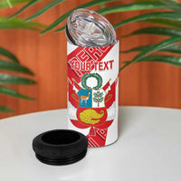 Custom Peru Football 4 in 1 Can Cooler Tumbler La Bicolor Coat Of Arms Style