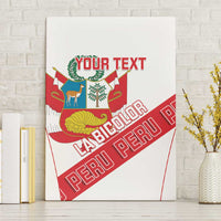 Custom Peru Football Canvas Wall Art La Bicolor Coat Of Arms Style