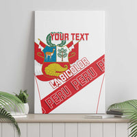 Custom Peru Football Canvas Wall Art La Bicolor Coat Of Arms Style