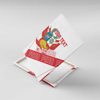 Custom Peru Football Canvas Wall Art La Bicolor Coat Of Arms Style
