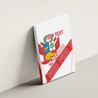 Custom Peru Football Canvas Wall Art La Bicolor Coat Of Arms Style