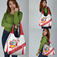 Custom Peru Football Grocery Bag La Bicolor Coat Of Arms Style