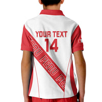 Custom Peru Football Kid Polo Shirt La Bicolor Coat Of Arms Style