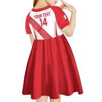 Custom Peru Football Kid Short Sleeve Dress La Bicolor Coat Of Arms Style