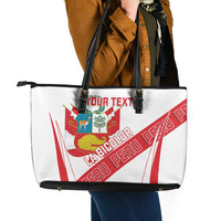 Custom Peru Football Leather Tote Bag La Bicolor Coat Of Arms Style