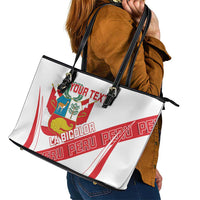 Custom Peru Football Leather Tote Bag La Bicolor Coat Of Arms Style