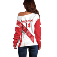 Custom Peru Football Off Shoulder Sweater La Bicolor Coat Of Arms Style