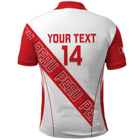 Custom Peru Football Polo Shirt La Bicolor Coat Of Arms Style