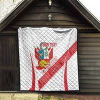 Custom Peru Football Quilt La Bicolor Coat Of Arms Style
