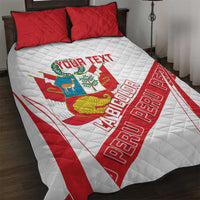 Custom Peru Football Quilt Bed Set La Bicolor Coat Of Arms Style