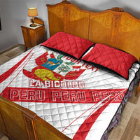 Custom Peru Football Quilt Bed Set La Bicolor Coat Of Arms Style