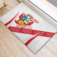 Custom Peru Football Rubber Doormat La Bicolor Coat Of Arms Style
