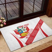 Custom Peru Football Rubber Doormat La Bicolor Coat Of Arms Style