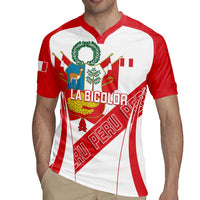 Custom Peru Football Rugby Jersey La Bicolor Coat Of Arms Style