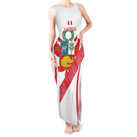 Custom Peru Football Tank Maxi Dress La Bicolor Coat Of Arms Style
