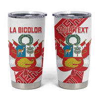 Custom Peru Football Tumbler Cup La Bicolor Coat Of Arms Style