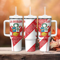 Custom Peru Football Tumbler With Handle La Bicolor Coat Of Arms Style