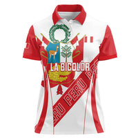 Custom Peru Football Women Polo Shirt La Bicolor Coat Of Arms Style