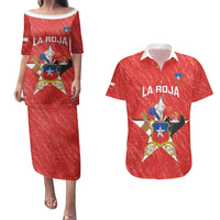 Custom Chile Football Couples Matching Puletasi and Hawaiian Shirt Vamos La Roja
