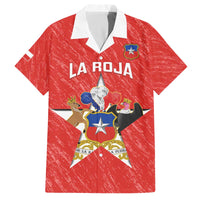 Custom Chile Football Family Matching Off The Shoulder Long Sleeve Dress and Hawaiian Shirt Vamos La Roja
