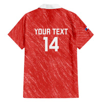 Custom Chile Football Family Matching Off The Shoulder Long Sleeve Dress and Hawaiian Shirt Vamos La Roja