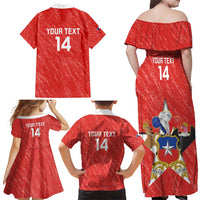 Custom Chile Football Family Matching Off Shoulder Maxi Dress and Hawaiian Shirt Vamos La Roja