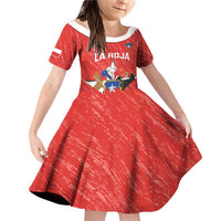 Custom Chile Football Family Matching Off Shoulder Short Dress and Hawaiian Shirt Vamos La Roja