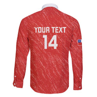 Custom Chile Football Family Matching Short Sleeve Bodycon Dress and Hawaiian Shirt Vamos La Roja