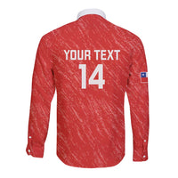 Custom Chile Football Long Sleeve Button Shirt Vamos La Roja
