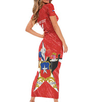 Custom Chile Football Short Sleeve Bodycon Dress Vamos La Roja