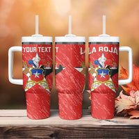 Custom Chile Football Tumbler With Handle Vamos La Roja