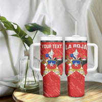 Custom Chile Football Tumbler With Handle Vamos La Roja