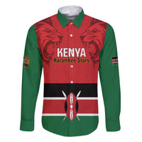 Custom Kenya Football Family Matching Long Sleeve Bodycon Dress and Hawaiian Shirt Come On Harambee Stars