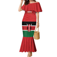 Custom Kenya Football Family Matching Mermaid Dress and Hawaiian Shirt Come On Harambee Stars