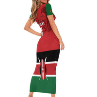 Custom Kenya Football Family Matching Short Sleeve Bodycon Dress and Hawaiian Shirt Come On Harambee Stars